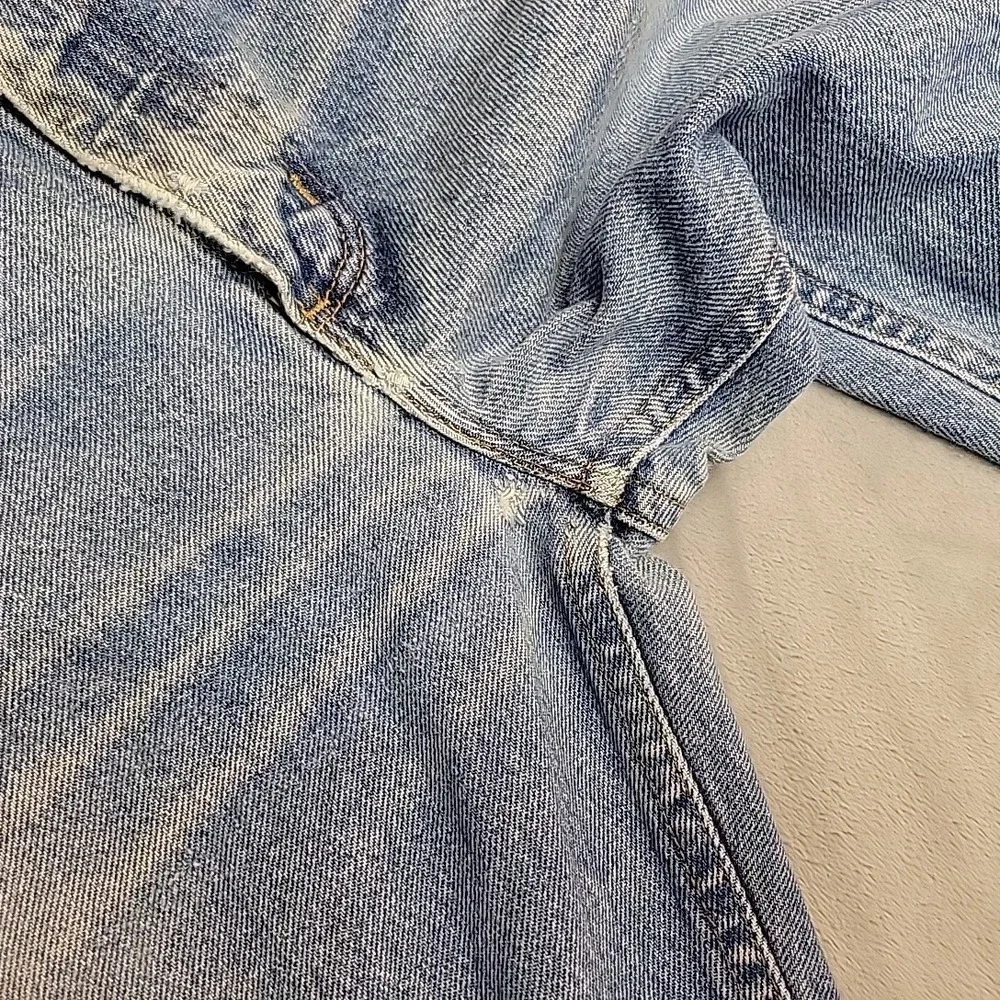 VTG Carhartt Jeans Mens 36x30 Blue B17 Relaxed Fit Denim Workwear Faded Distress